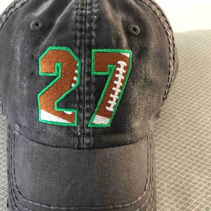 Personalized  Football Number Hat / Cap, Football Team Cap, Football Mom Gift