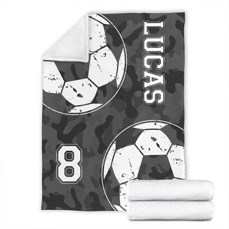 Personalized Sport Fleece Blanket with 2 Kinds of Sports