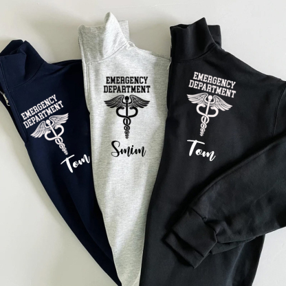 ER Department -Custom Zip Pullover Sweatshirt