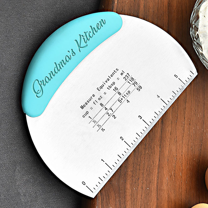 Personalized Pastry Bench Scraper, Laser Engraved Dough Cutter