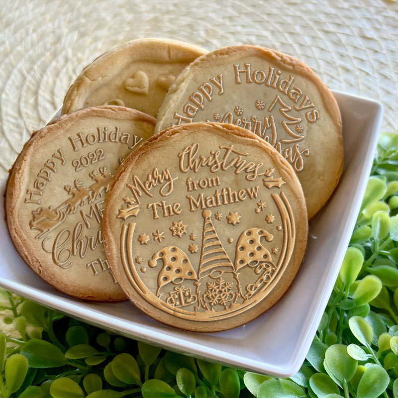 Personalized Family Name Christmas Cookie Stamp, Teacher Gift, Baking Gifts, Neighbor Gift