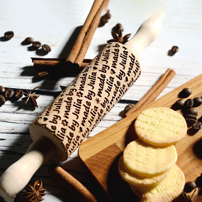 Personalized Laser Engraved Mini Rolling Pin with Name