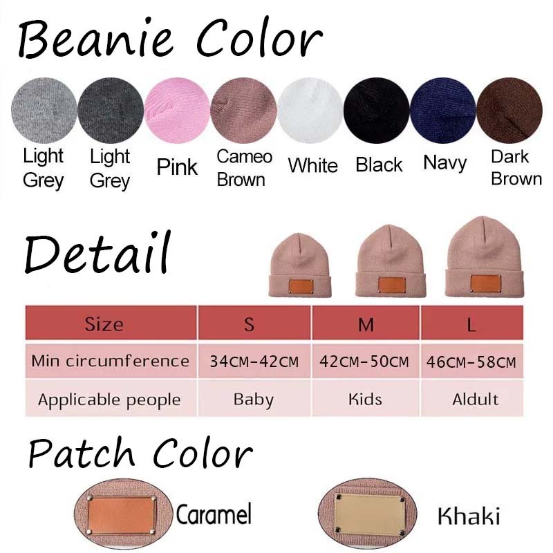  Custom "That's My Daddy/Mommy" Hockey Retro Leather Patch Beanie - Personalized Beanie for Little Hockey Fans