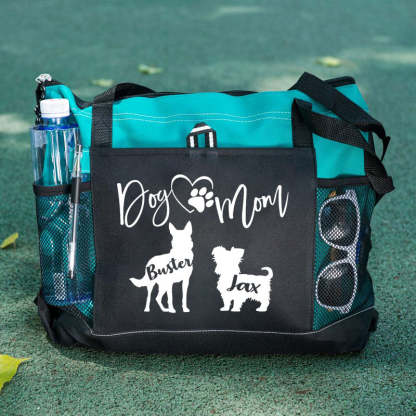 Personalised With Dog Silhouette & Breed Name Tote Bag, Dog Mom Tote Bag