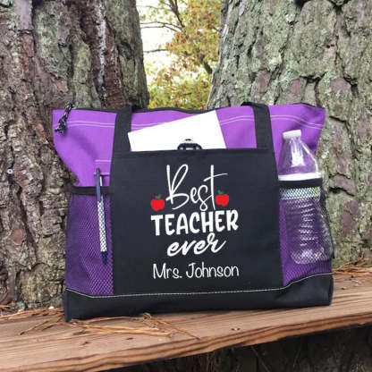 Personalized Best Teacher Ever Tote Bag