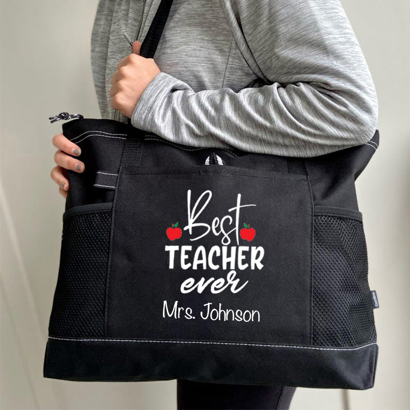 Personalized Best Teacher Ever Tote Bag