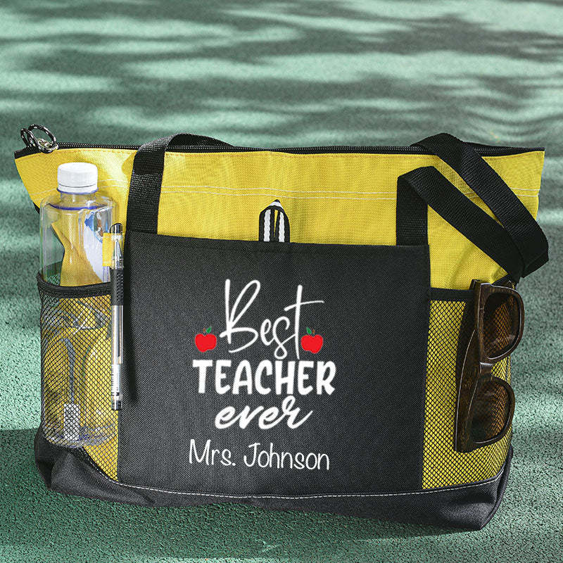 Personalized Best Teacher Ever Tote Bag
