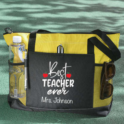Personalized Best Teacher Ever Tote Bag