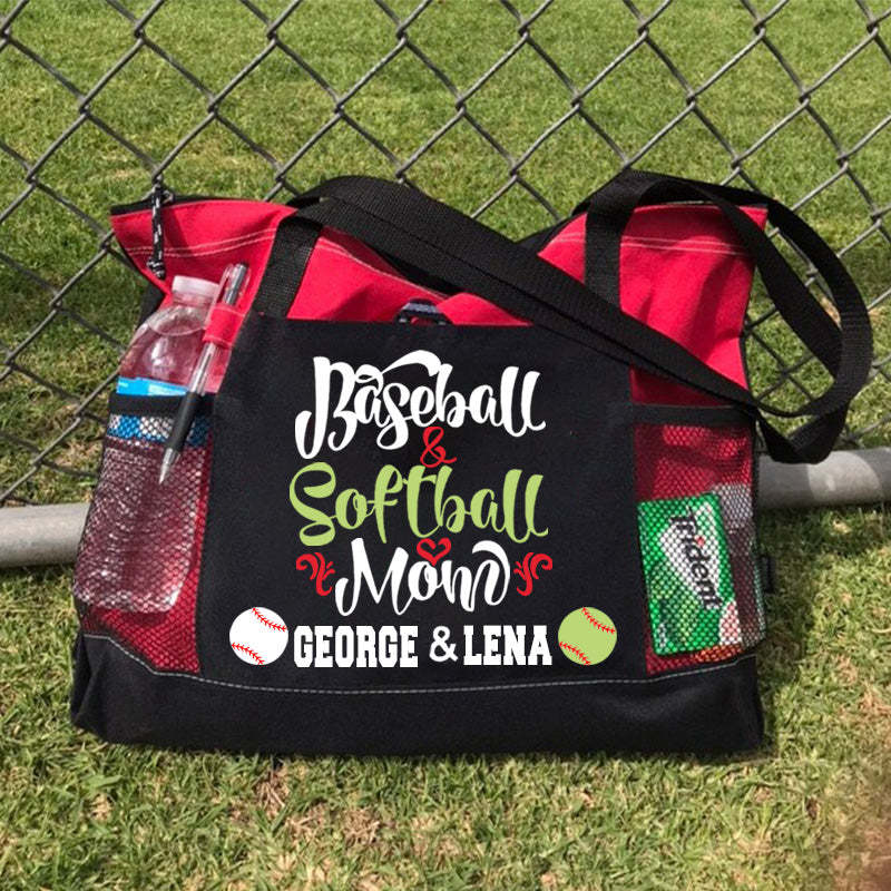 Custom Ball Mom Tote Baseball and Softball Mom Tote Bag
