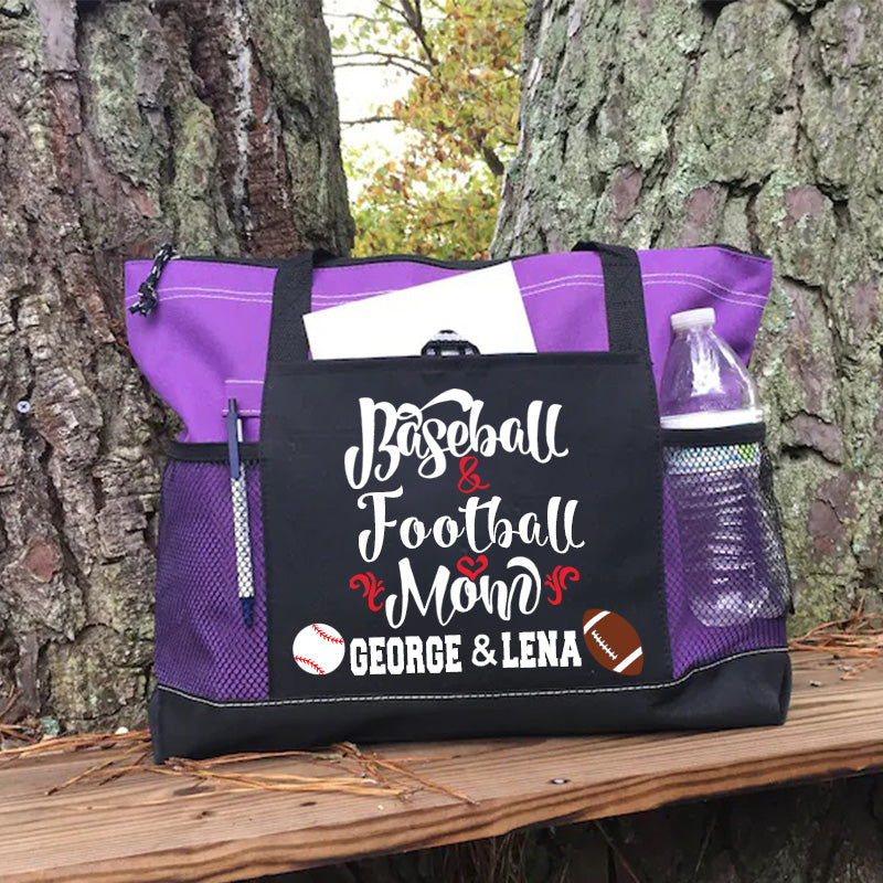 Custom Ball Mom Tote Baseball and Softball Mom Tote Bag