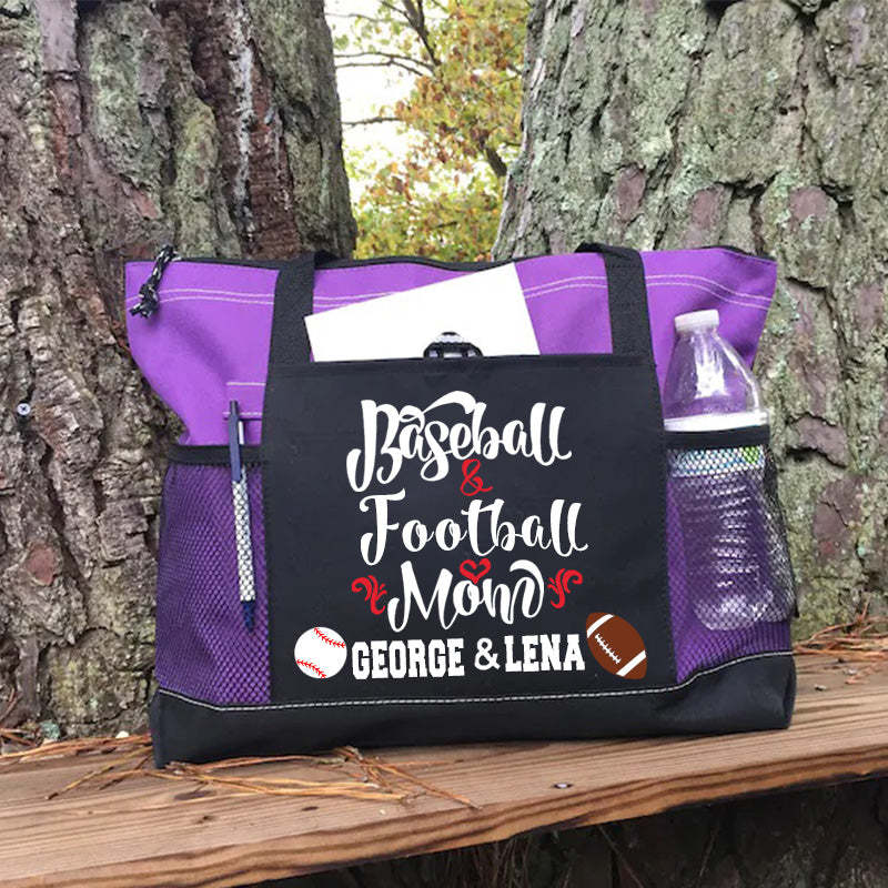 Custom Ball Mom Tote Baseball and Softball Mom Tote Bag