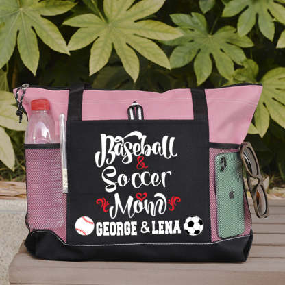 Custom Ball Mom Tote Baseball and Softball Mom Tote Bag