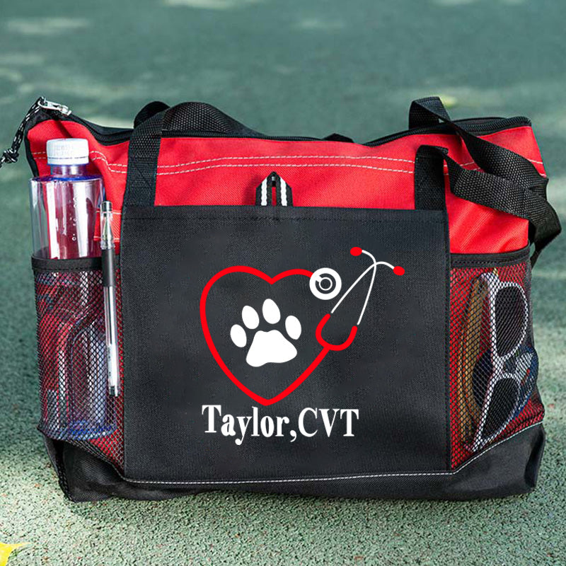 Vet Tech Tote Bag Paw Stethoscope Tote Bag