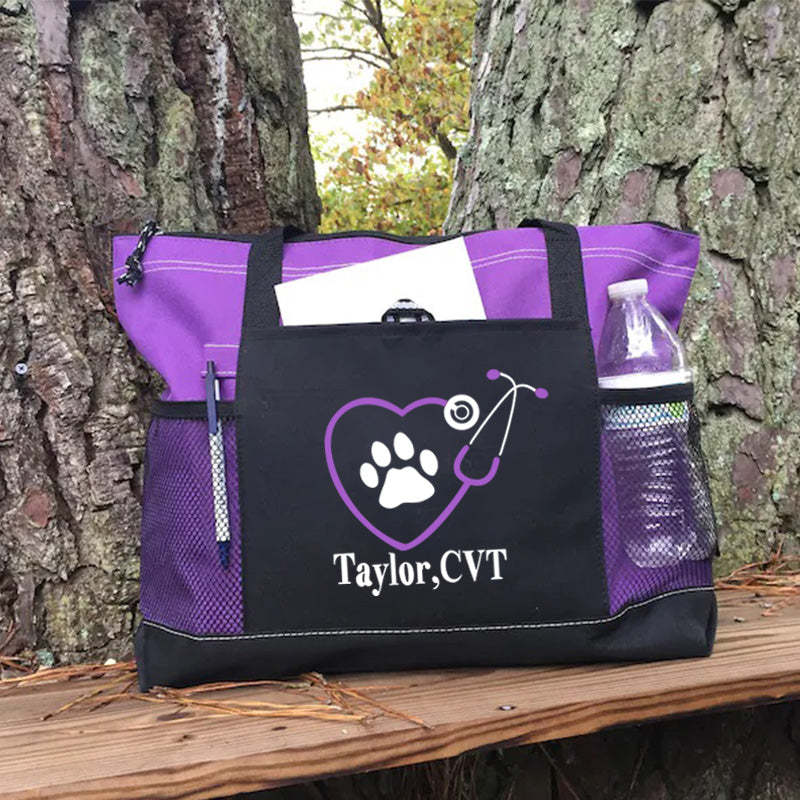 Vet Tech Tote Bag Paw Stethoscope Tote Bag