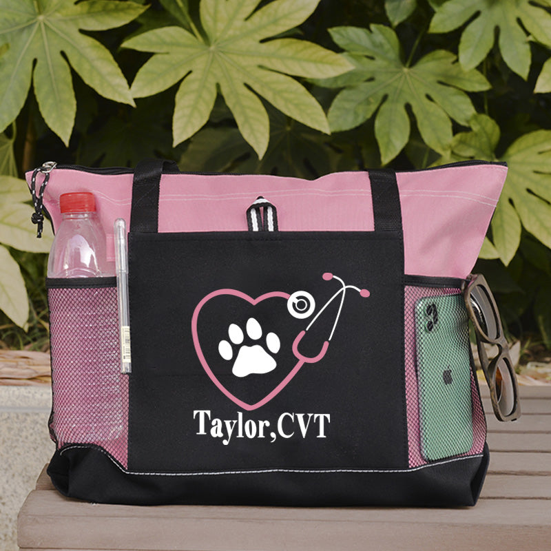 Vet Tech Tote Bag Paw Stethoscope Tote Bag