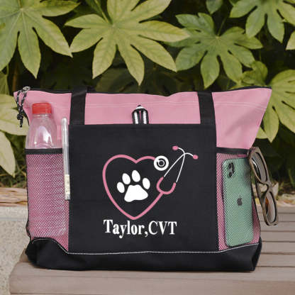 Vet Tech Tote Bag Paw Stethoscope Tote Bag