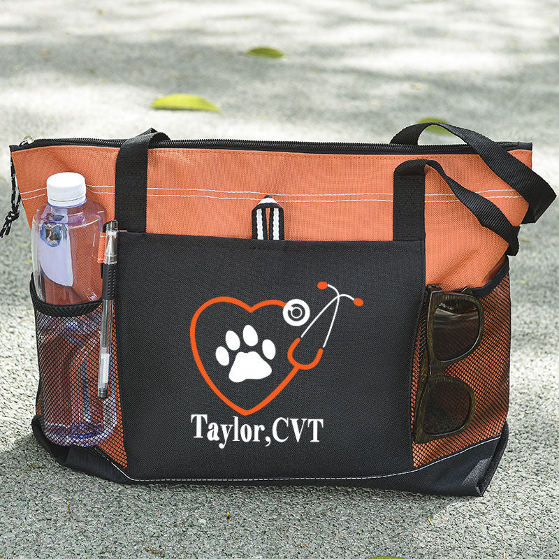 Vet Tech Tote Bag Paw Stethoscope Tote Bag