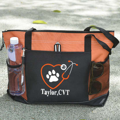 Vet Tech Tote Bag Paw Stethoscope Tote Bag