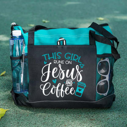 This Girl Runs on Jesus and Coffee Tote Bag