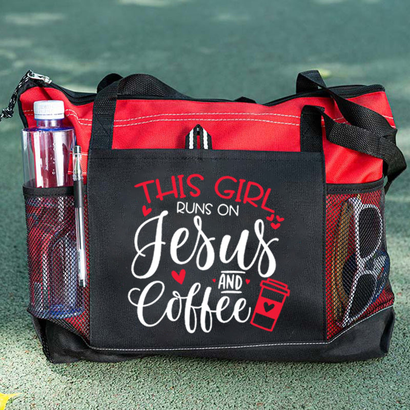 This Girl Runs on Jesus and Coffee Tote Bag