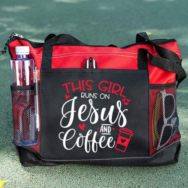 This Girl Runs on Jesus and Coffee Tote Bag