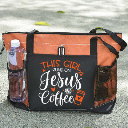 This Girl Runs on Jesus and Coffee Tote Bag