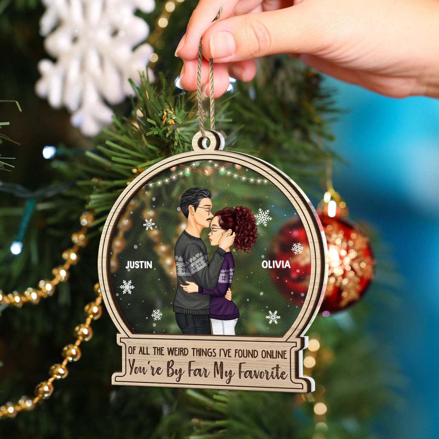 Christmas Couple 2-Layered Mix Ornament - You Are By Far My Favorite