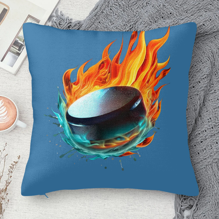 Personalized Flaming Basketball Football Sports Ball Design Soft Throw Pillow