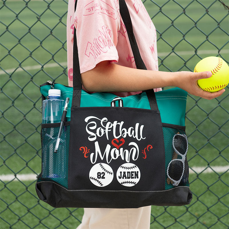 Ball Mom (2 or 3 Player) Lightweight Custom Baseball Mom Tote