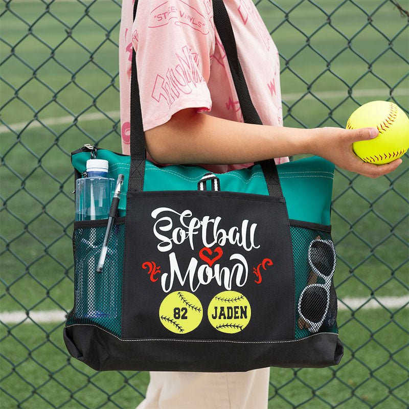 Ball Mom (2 or 3 Player) Lightweight Custom Baseball Mom Tote