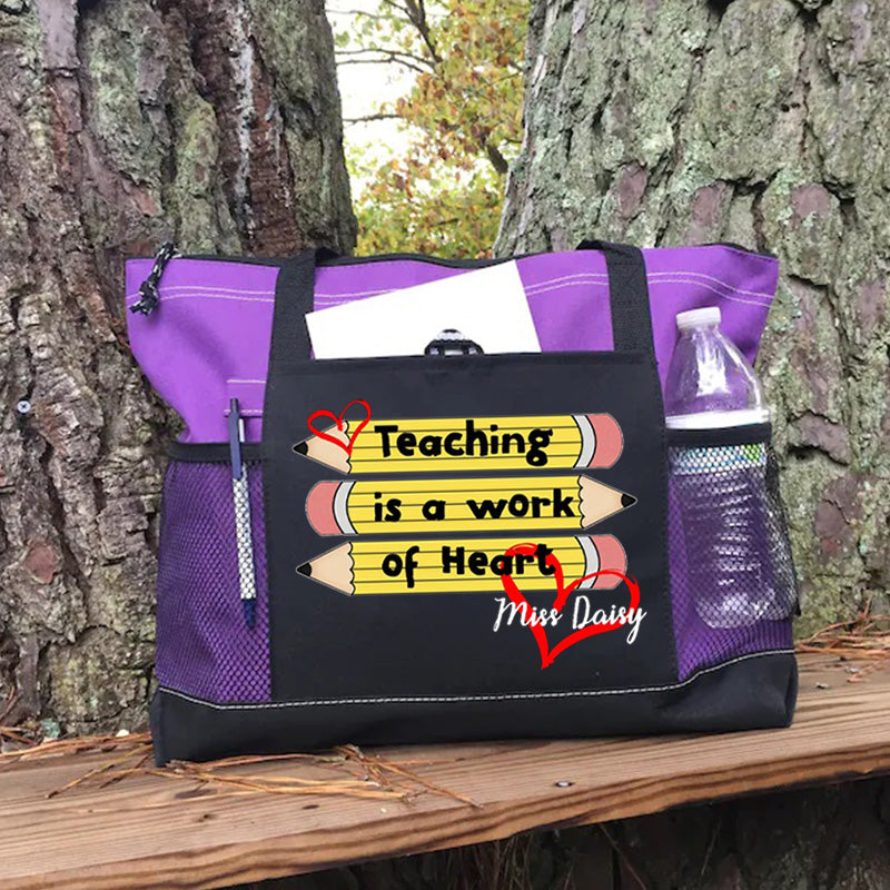 Personalized Teaching is a Work of Heart Tote Bag