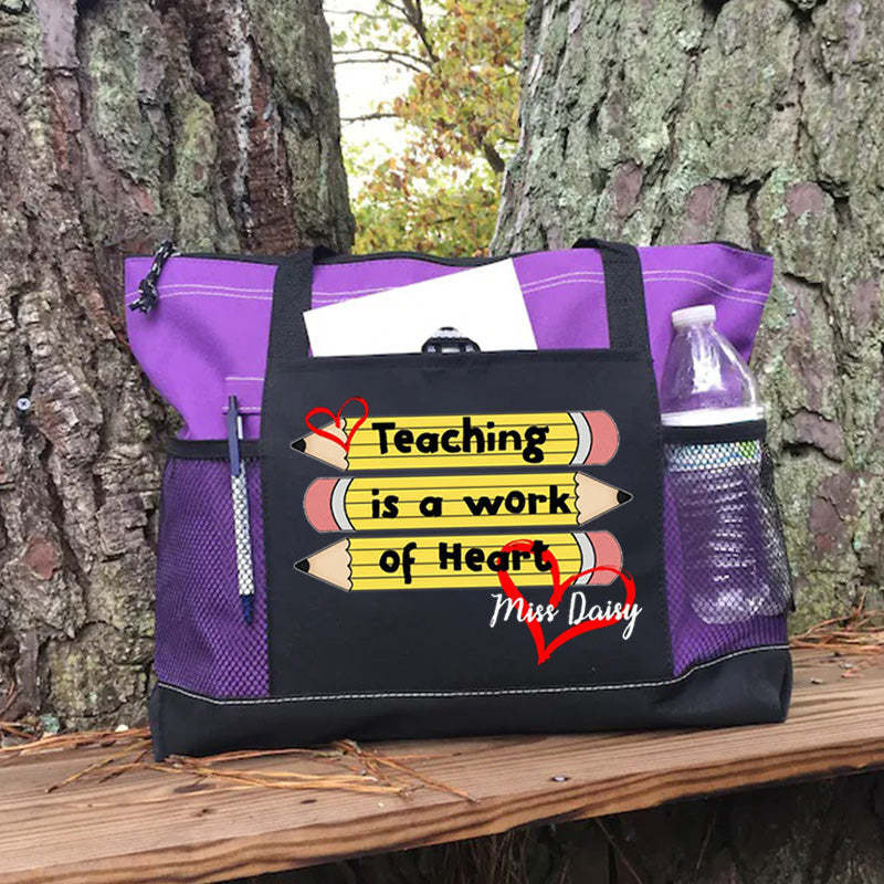 Personalized Teaching is a Work of Heart Tote Bag