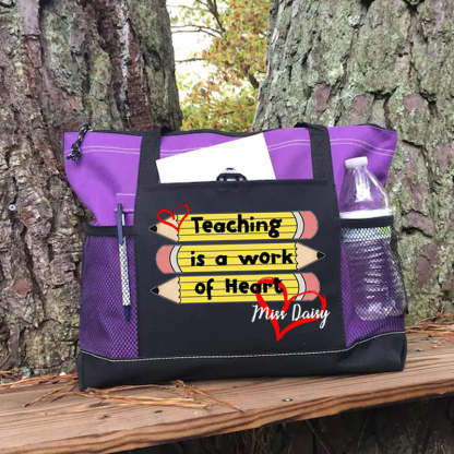 Personalized Teaching is a Work of Heart Tote Bag
