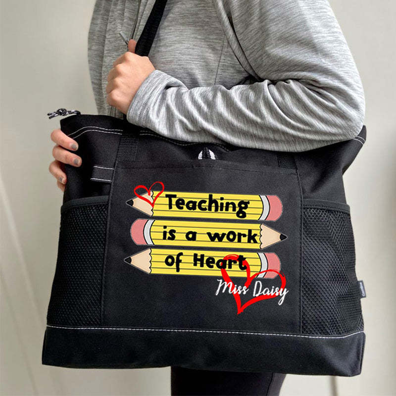 Personalized Teaching is a Work of Heart Tote Bag