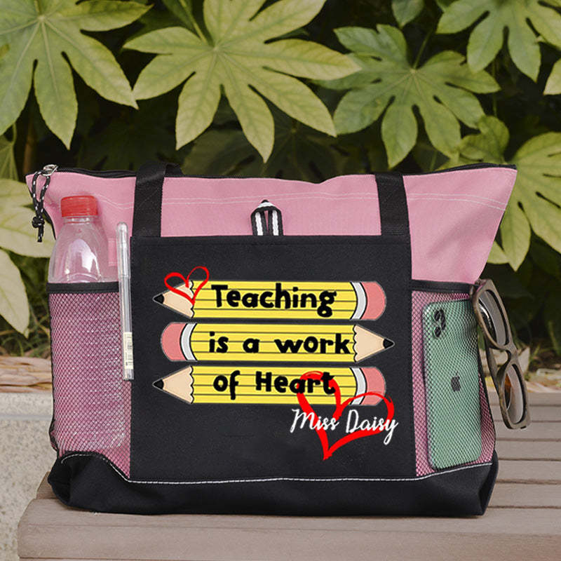 Personalized Teaching is a Work of Heart Tote Bag