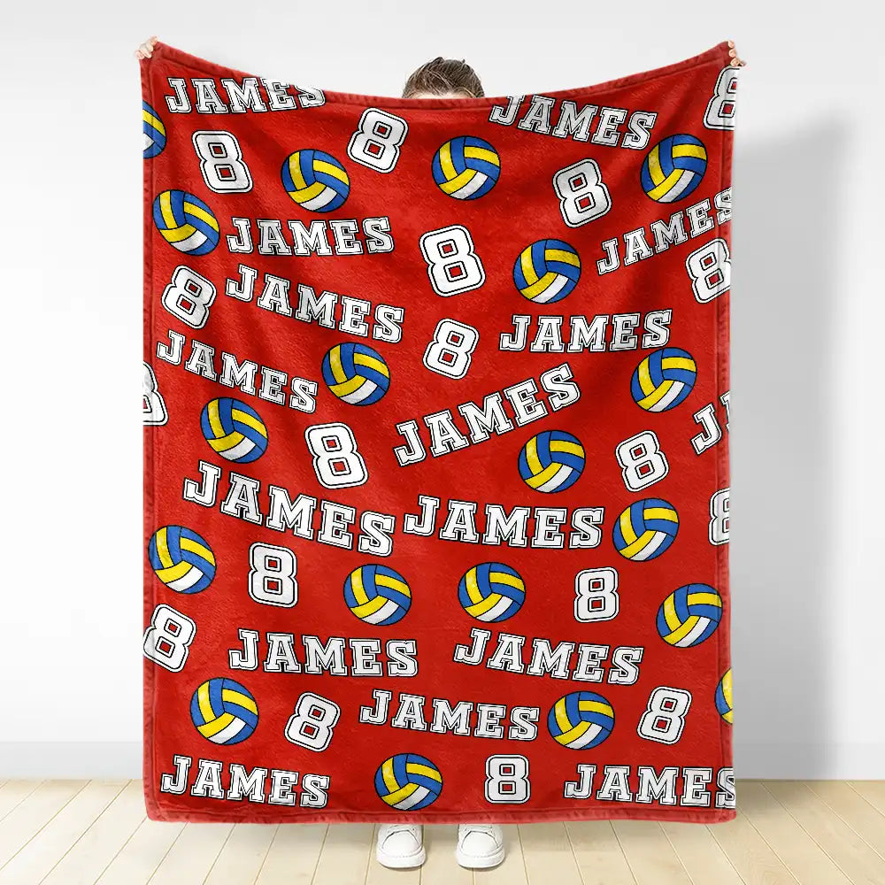 Colorful Sports Pattern Baseball Volleyball Basketball - Personalized Fleece Blanket, Sherpa Blanket