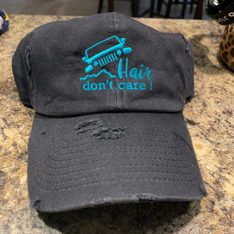 Embroidery Jeep Hair Don't Care Cap