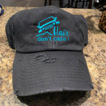 Embroidery Jeep Hair Don't Care Cap