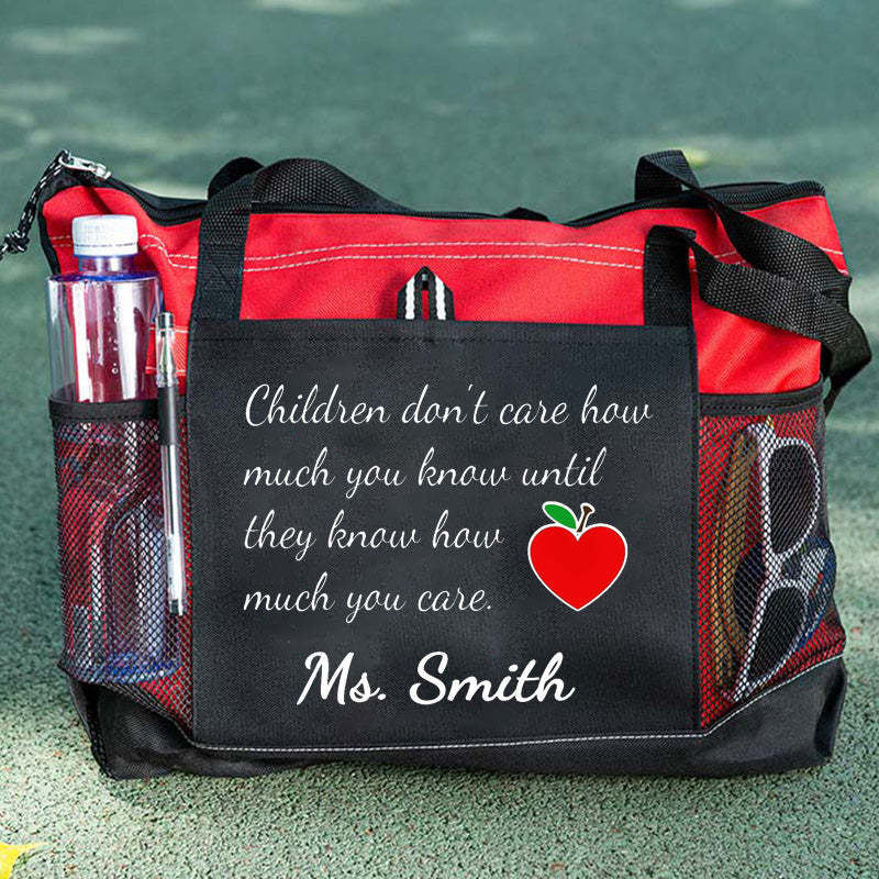 Personalized Inspirational Phrase Tote Bag for Teacher