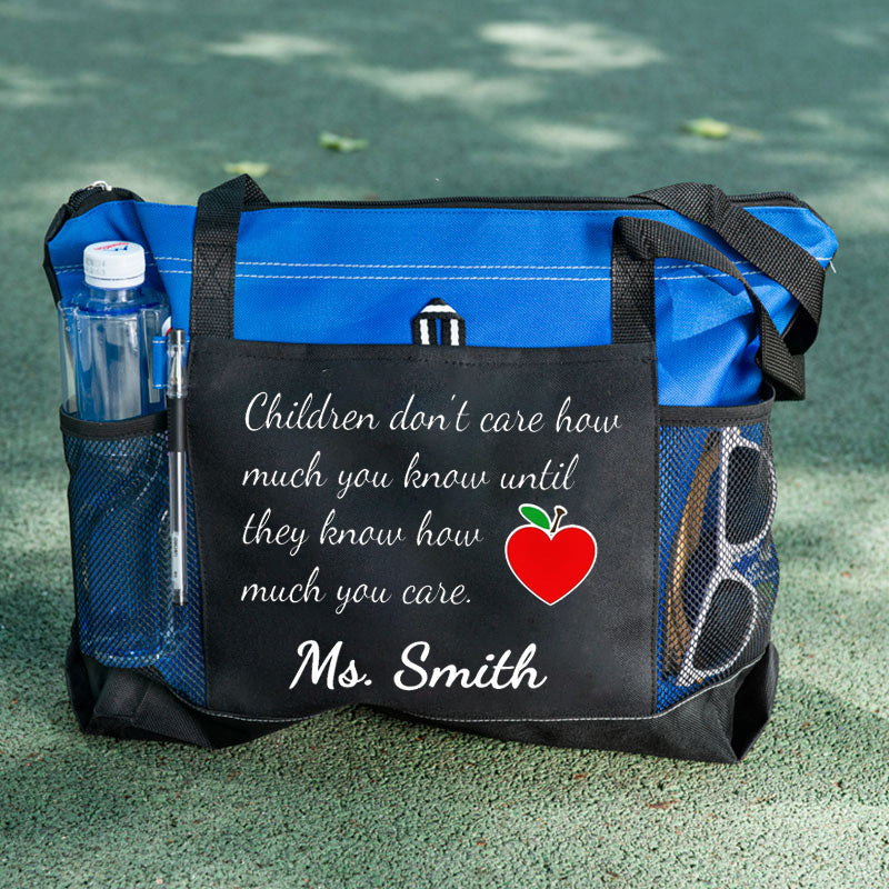 Personalized Inspirational Phrase Tote Bag for Teacher