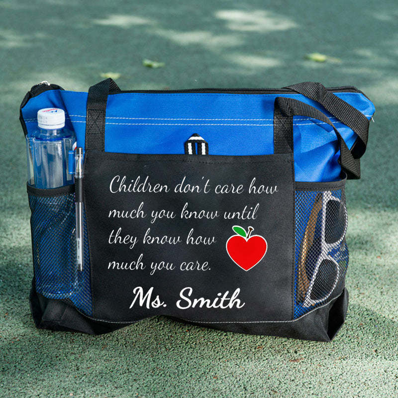 Personalized Inspirational Phrase Tote Bag for Teacher