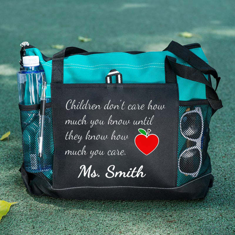 Personalized Inspirational Phrase Tote Bag for Teacher