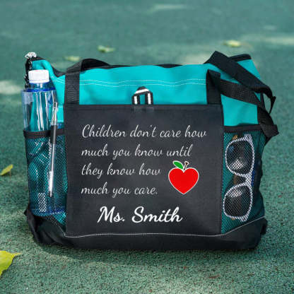 Personalized Inspirational Phrase Tote Bag for Teacher