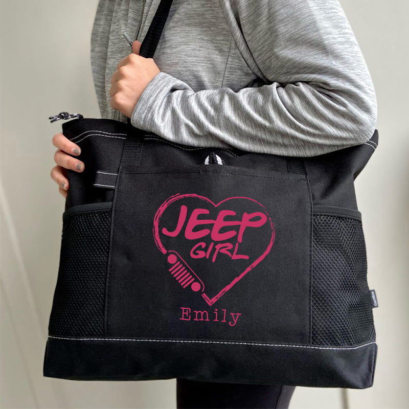 Personalized Jeep girl Tote Bag