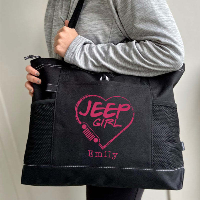 Personalized Jeep girl Tote Bag
