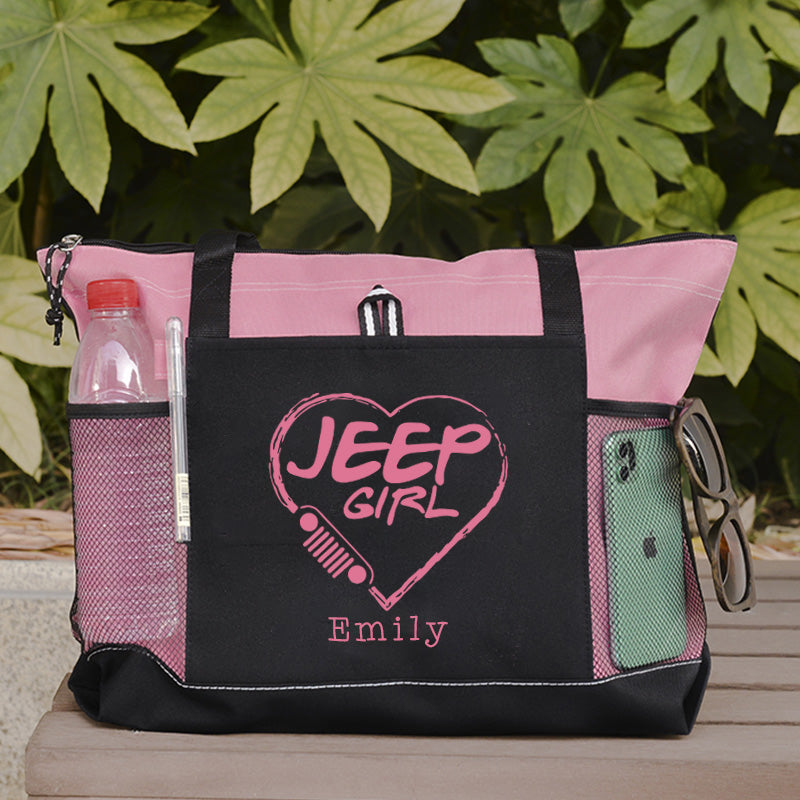 Personalized Jeep girl Tote Bag