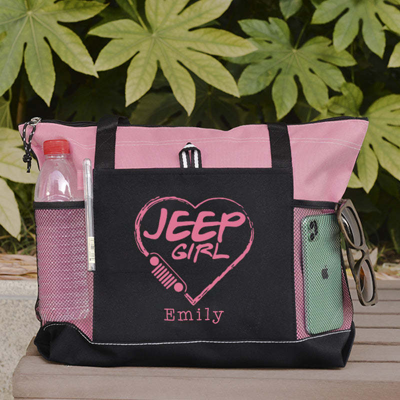 Personalized Jeep girl Tote Bag