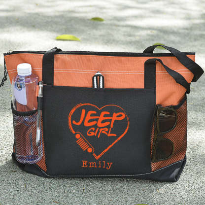 Personalized Jeep girl Tote Bag