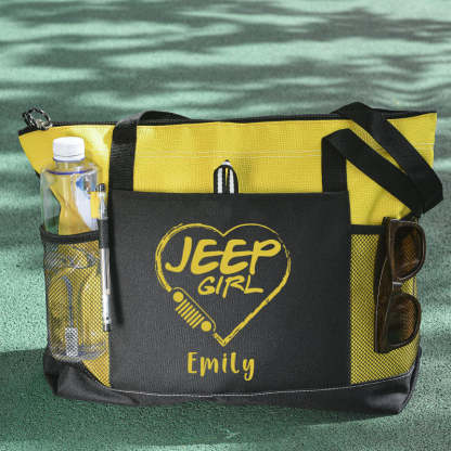 Personalized Jeep girl Tote Bag