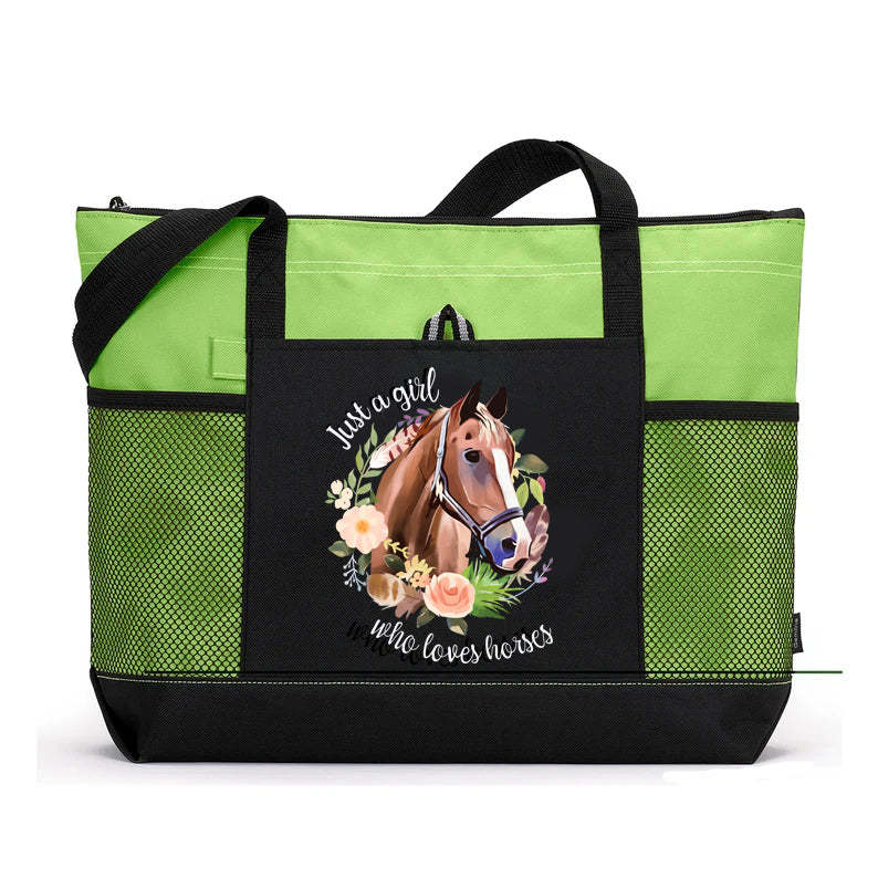 Just a girl who loves horses Tote Bag Horse Lover Bag